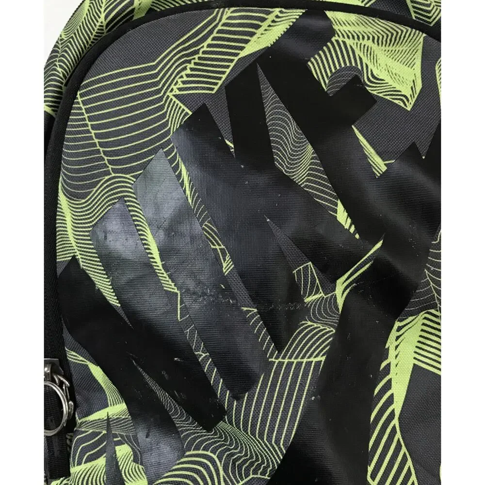 Nike Black Green Backpack School Book Travel Carry On Athletic Gym Bag 19